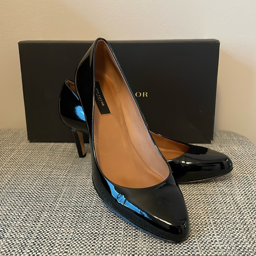 Vintage Ann Taylor Black Patent Kitten Heel